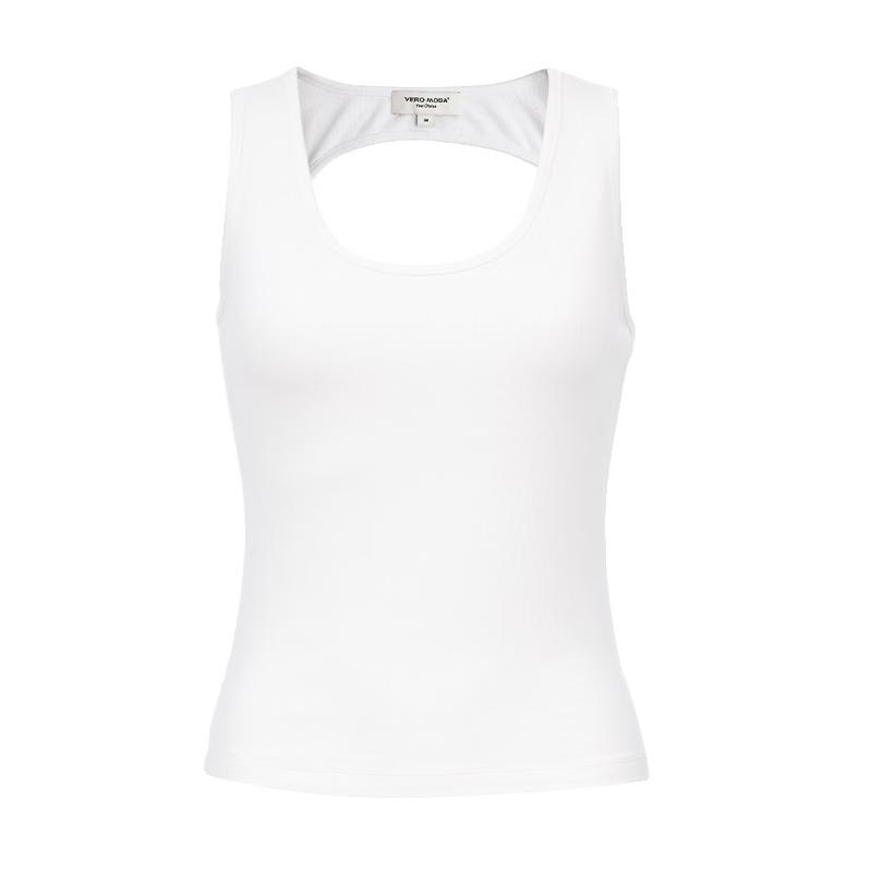 VEROMODA Women's Backless Beaded Ribbed Racerback Tank Top