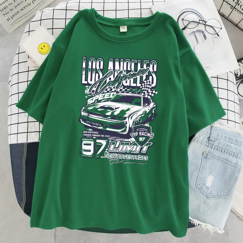 

Калифорния Лос-Анджелес Экстремальные гонки Женские футболки Повседневные хлопковые футболки Оверсайз Уличные С коротким рукавом Мягкая Свободная футболка 4XL