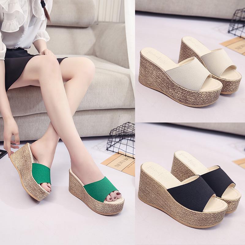 Fashion Shoes Low Rome PU Fabric Rubber Hoof Heels Low Shoes Hoof Heels Rubber Rome Fabric