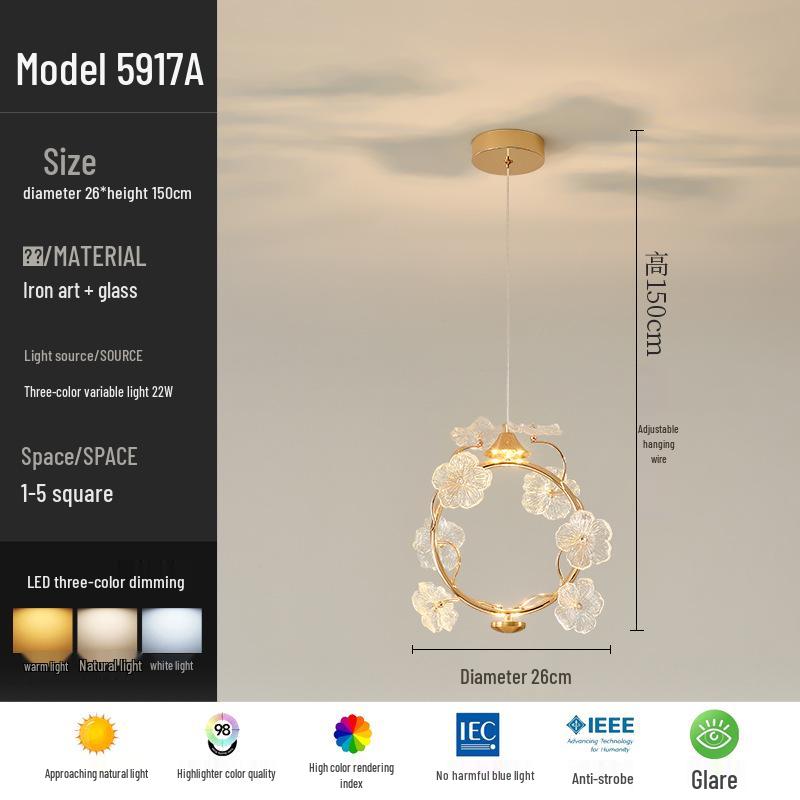 Nordic Crystal Bedside Pendant Lamp - Creative and Simple Lighting for Bedroom, Bar, Study, or Restaurant.