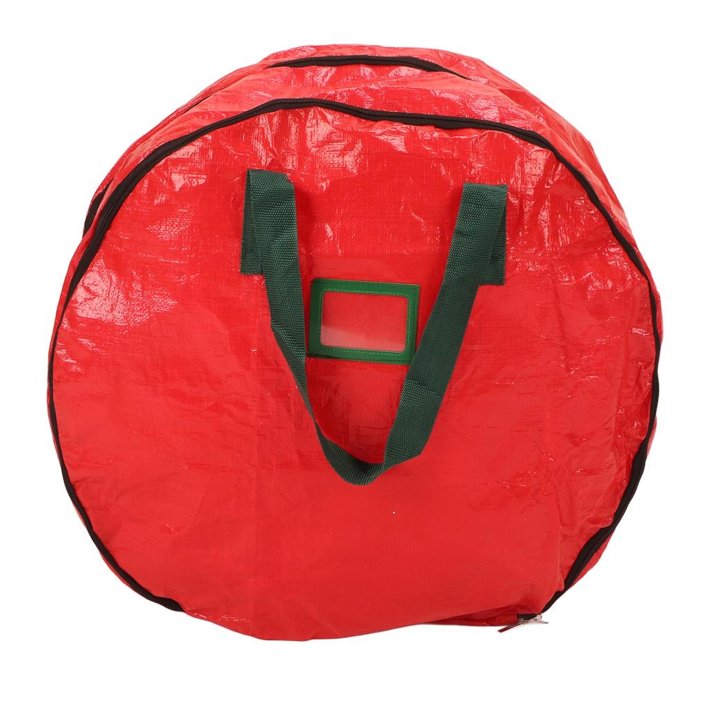 24 Inch Christmas Wreath Storage Bag Double Layer Waterproof Dustproof Red Holiday Wreath Container