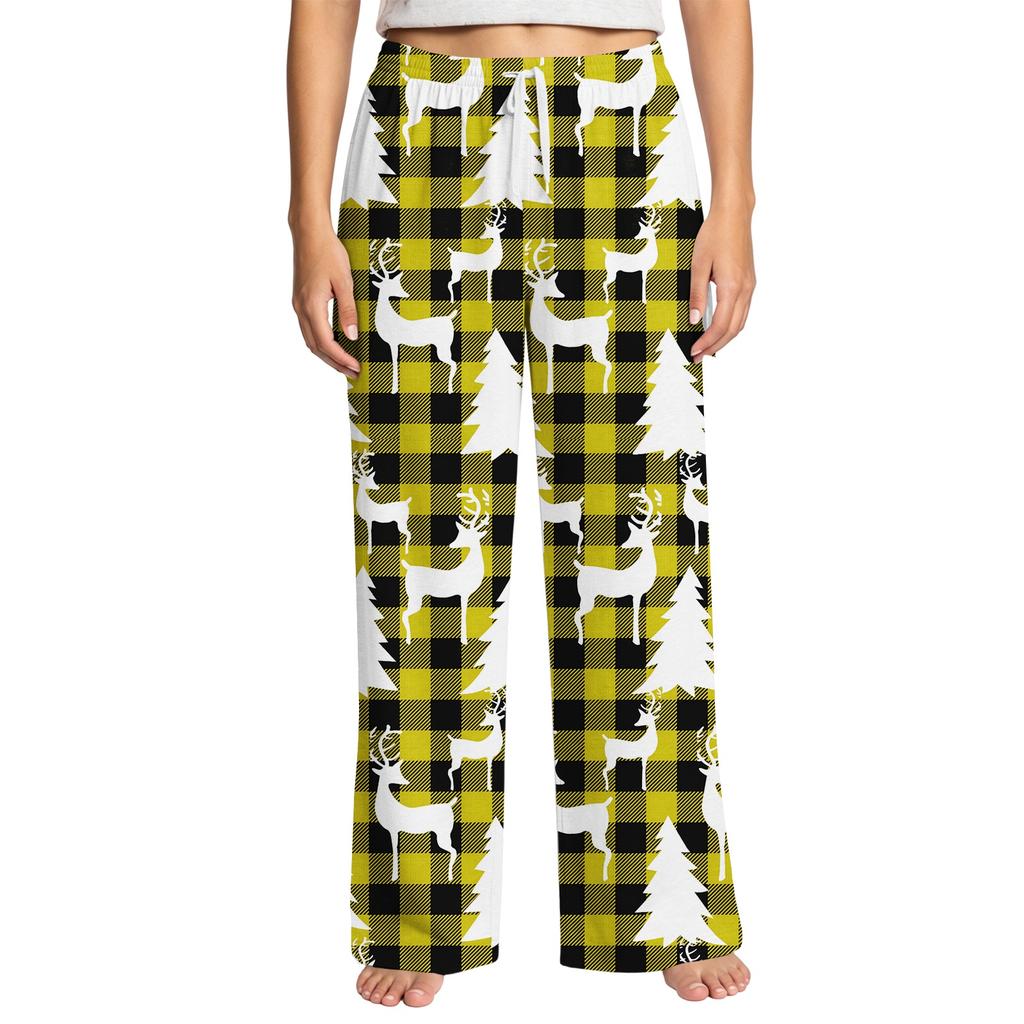 Women's Fashion Christmas Print Pajama Pants for Holiday Sleepwear