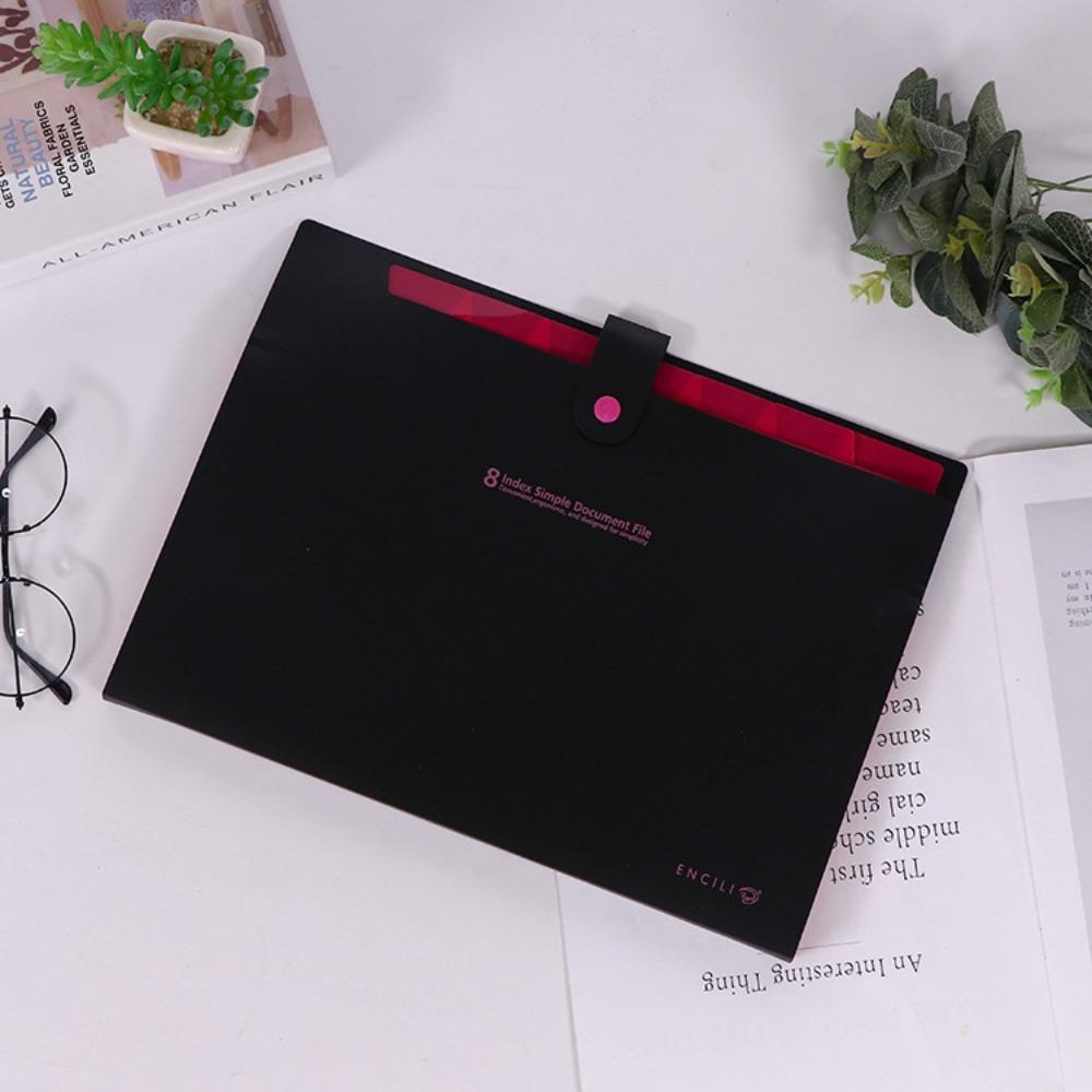 

Черная офисная сумка для хранения с 8 карманами, бумажный пакет для хранения данных, органайзер для файлов-аккордиана, офис с несколькими отсеками