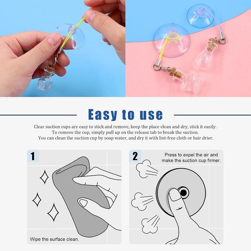 30/40/50/60mm Suction Cups with Holes Sucker Pads with Holes Perforated Suction Cup for Glass Window Decor Wedding Car 10PCS