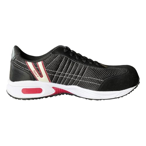 Nissin Rubber Hyper V #2000 Work Shoes, Oil-Resistant, Anti-Slip, Lightweight, with Toe Cap, Black, Size 24.0
