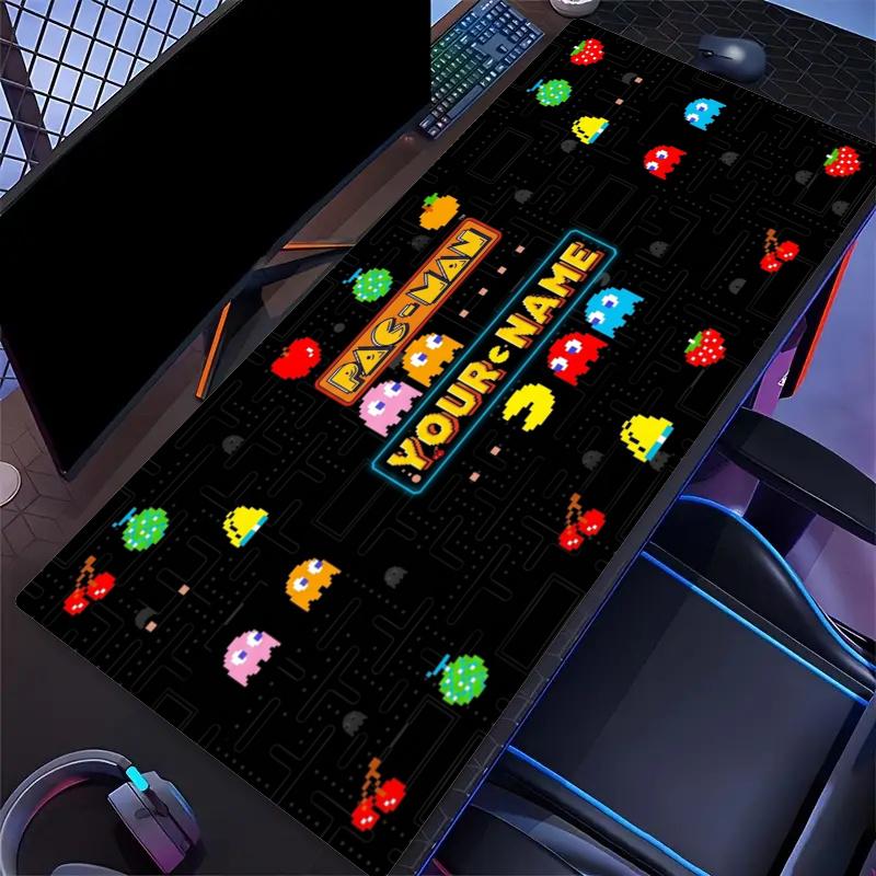 Retro Pacman Custom Name Large Size Mouse Pad Gaming Table Cushion Nonslip Laptop Tablet Big XXL Mat Mini PC Playmat With Lock edge