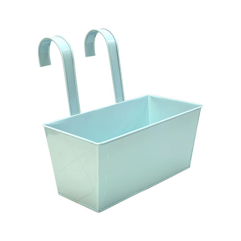 Rectangular, wrought iron flower pot, balcony hanging bucket, succulent planting pot, indoor and outdoor, garden fence, decorative hanging pot