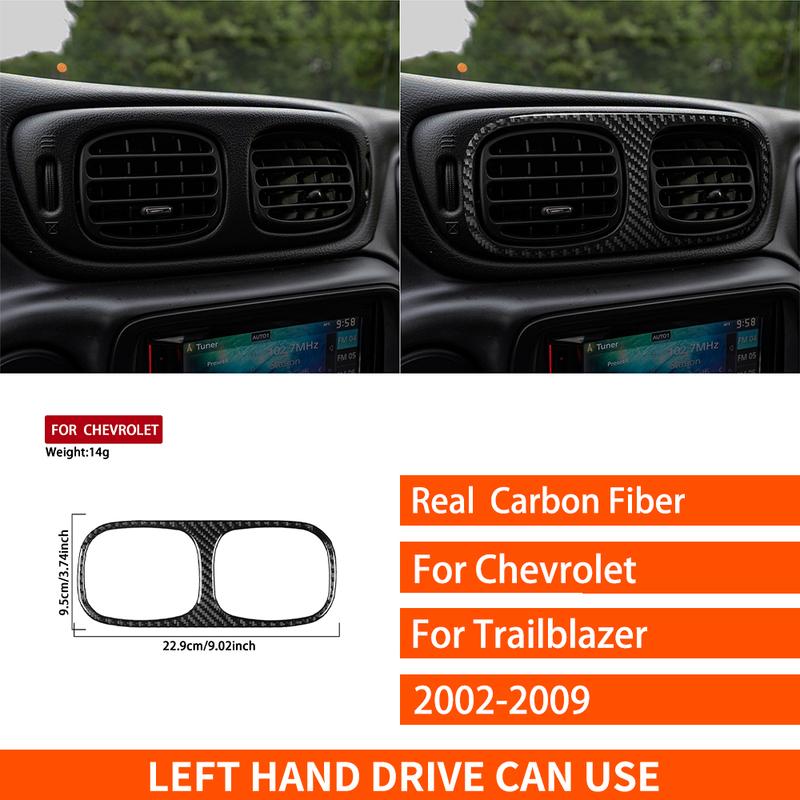 For Chevrolet Trailblazer 2002-2009 Real Carbon Fiber Stickers Central air Vent outlet Panel Car Accessories Interior decorative