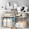 2 Tier/3 Tier Bathroom Storage Rack Movable Acrylic Counter Organizer Rack Multifunctional Pull Out Bathroom Storage Organizer