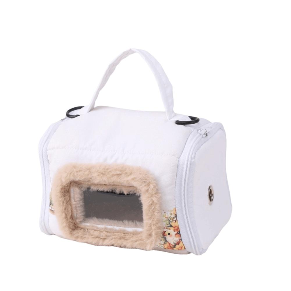 

Portable Warm Parrot Carrier Bag Windproof Large Space Bird Travel Cage Thicken with Window Bird Cotton Nest Winter S белый