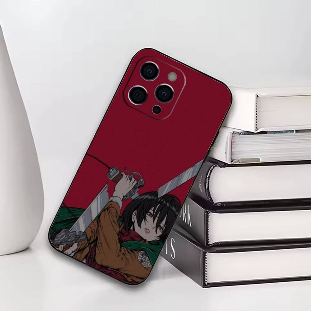 

Attack on Titan Mikasa Ackerman Phone Case For iPhone17,16,15,14,13,12,11 Plus,Pro Soft Silicone Black Cover iPhoneXSMAX