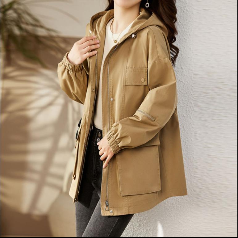 Female High-grade Work Clothes Tops Coat Spring Autumn Women Windbreaker Jacket Korean Ladies Loose Fitting Trench Outwear