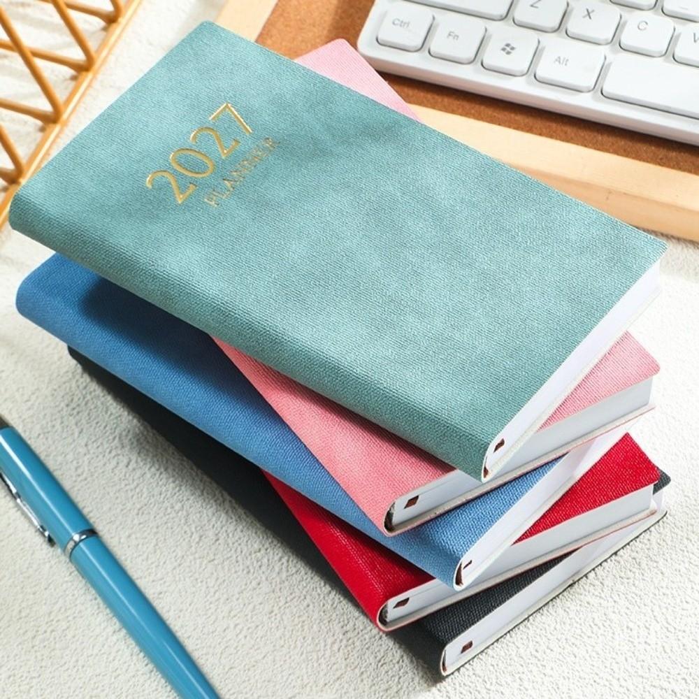PU Leather Daily Planner Notebook A6 Travel Planning Journal Thick Pocket Notebook  Office Work