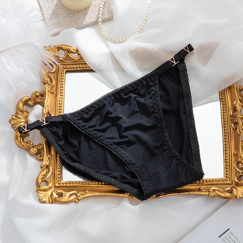 Ice Silk Seamless Low Waist Slim Thin Strap Panties V-shaped Leopard Print Women's Panties