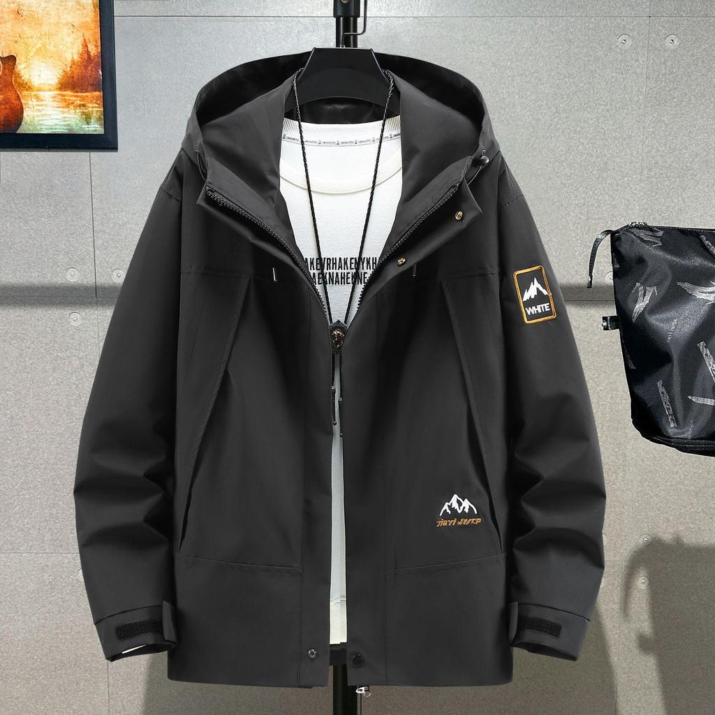 2024 Trendy Plus Size Men's Windbreaker: Casual Loose Workwear for Spring/Autumn