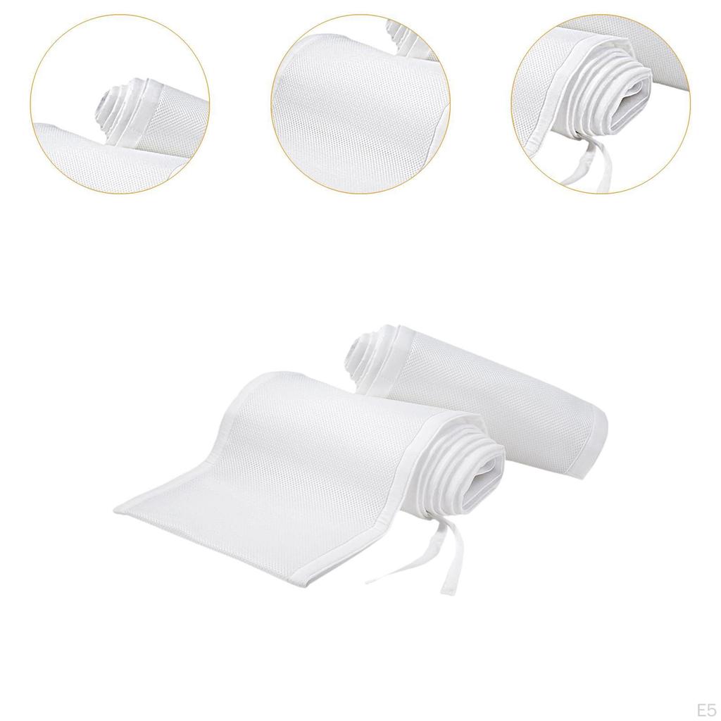 Baby Breathable Mesh Liner Bed Guard Supplies for Full Size Crib Protective Blue