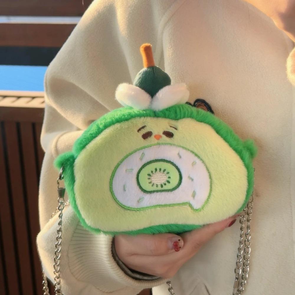 Cake Shape Swiss Roll Coin Purse Cute Cartoon Shoulder Bag Versatile Plush Crossbody Bag Gift