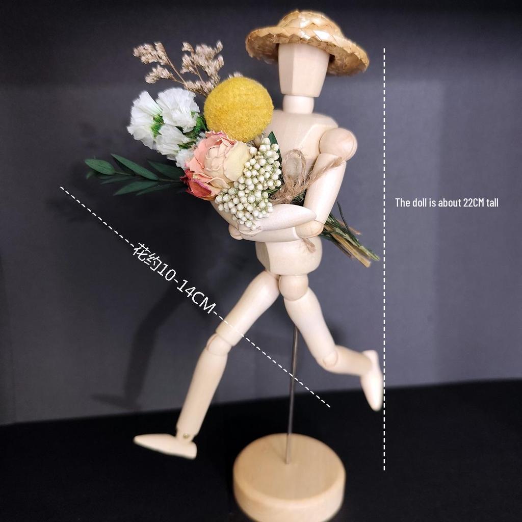 Jointed Wooden Puppet Doll: Handcrafted Human Body Ornament & Decompression Gadget.