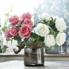 1Pc Artificial Fakes Flower Simulation High Quality Flannel Rose Flower Head Flores Wedding Rose Bouquet DIY Home Decoration