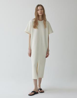 Mommet Den Front Slit Boxy Dress Cream
