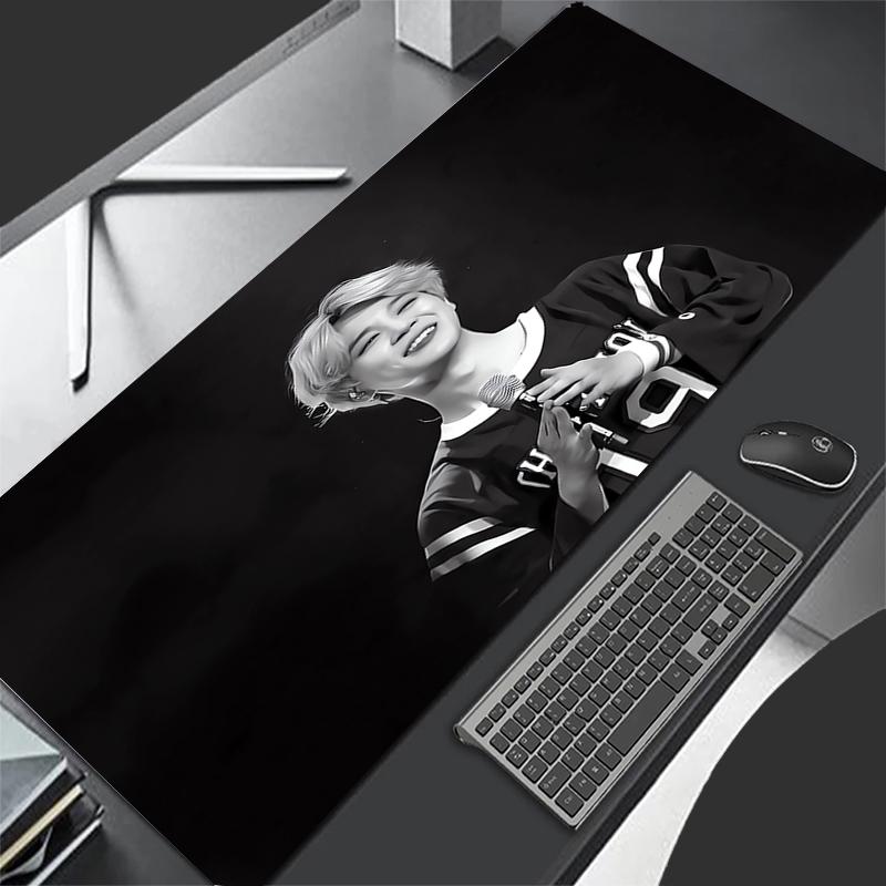 PPark jimins Gaming Mouse Mat Gamer Cabinet Pc Accessories Keyboard Pad Deskmat Mousepad Mats Mause Laptops Anime Mouse Pads