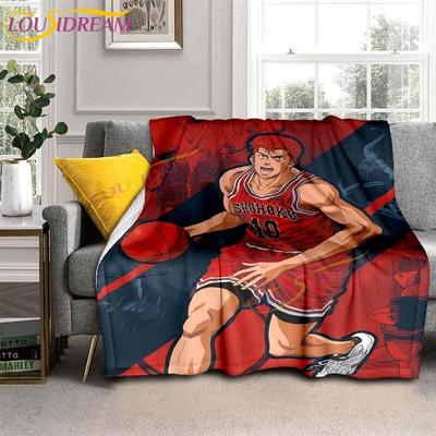 SLAM DUNK Blankets Slam Dunk Sakuraqi Flannel Blankets 3D Cartoon Throw Blankets for Bedroom Sofa Travel Camping Warm Blankets