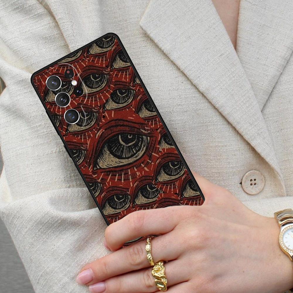 Scary Face Eyes Cell Phone Case for Samsung Galaxy S26 Ultra S25 S24 S23 S22 S21 S20 Note10 Cover