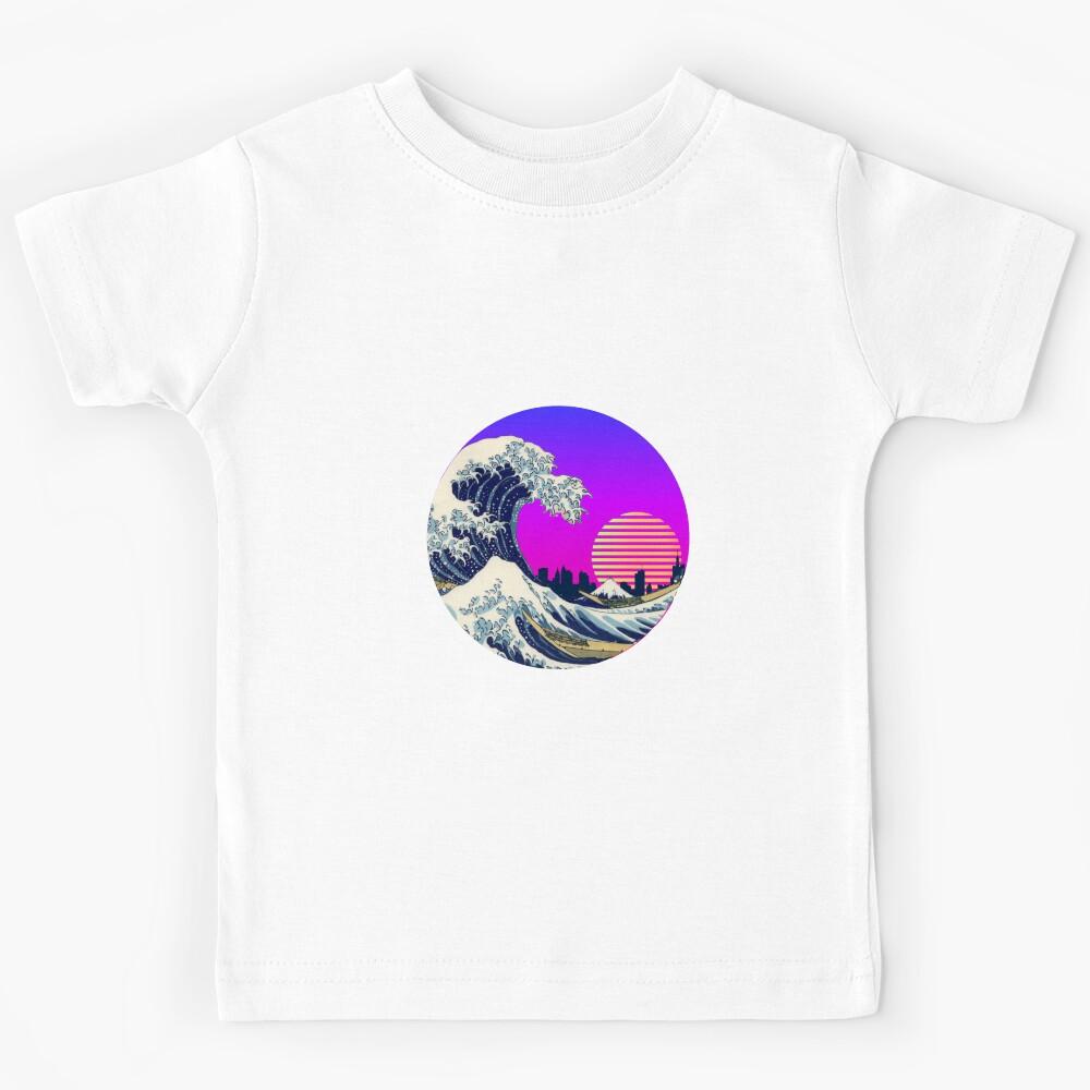 The Great Wave, cyberpunk wave Kids T-Shirt 130