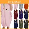 Women Dress Pullover Stylish Loose Fit Short Sleeve Casual Dress With Pocket