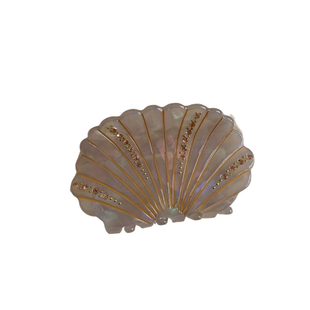 Non-slip Shell Shark Clip Jewelry Rhinestone Crab Clip Fashion Acetate Shell Hair Claw  Ladies