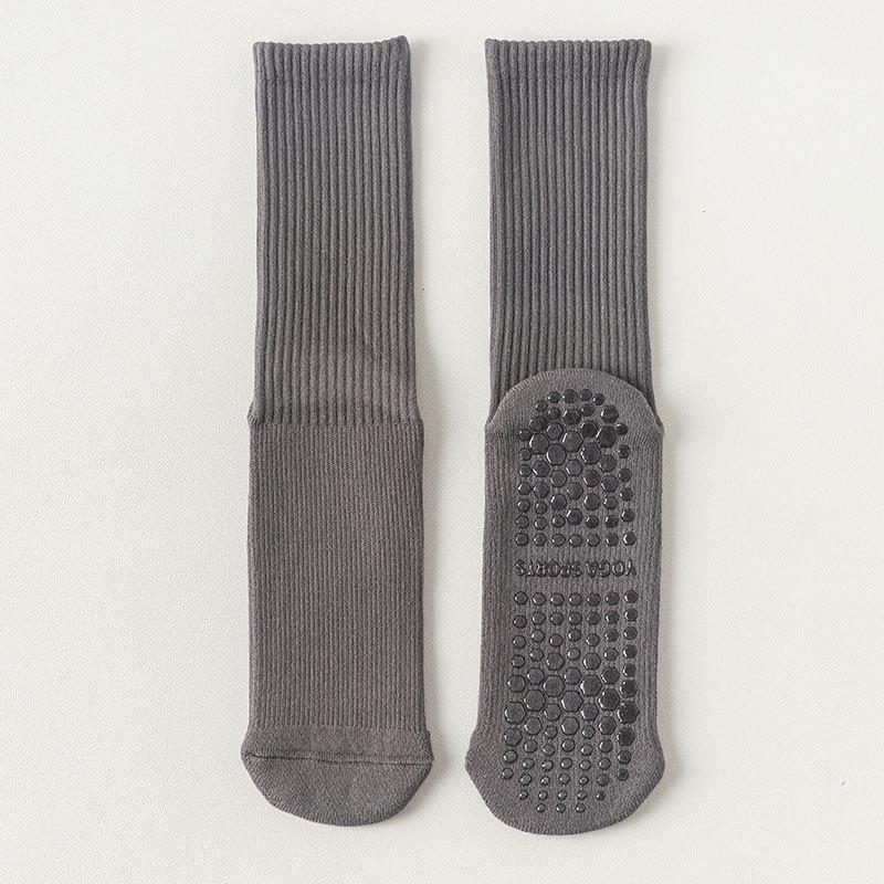 Women's Non-Slip Mid-Calf Yoga Socks - Thick Terry Pilates Fitness Socks