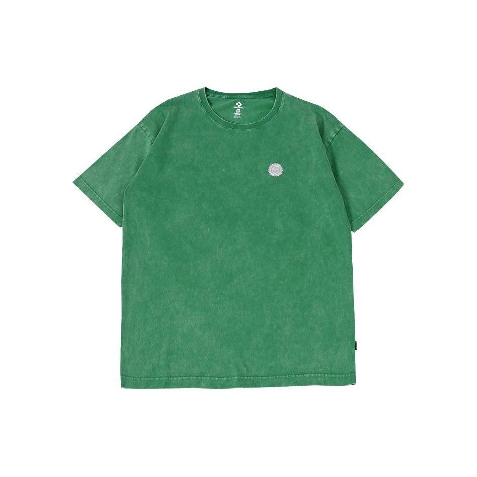 

Converse Solid Color Outdoor Crew Neck Pullover Short Sleeve T-Shirt Unisex Tops Green 10027227-A03