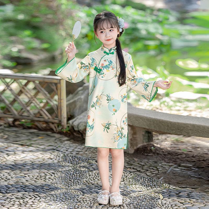 

Baby Girls Chinese Style Birthday Cheongsam: One-Year-Old Hanfu Tang Suit Dress 150