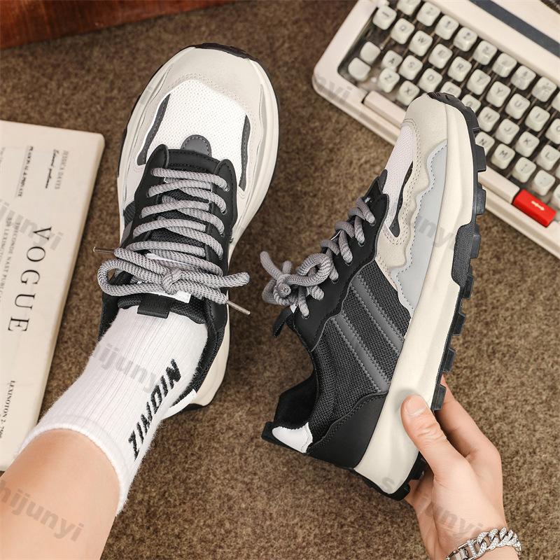 Fashion Men's Platform Sneakers 2025 Autumn New Mesh Breathable Non Slip Running Shoes Comfortable Fashion Height Increase Casual Shoes