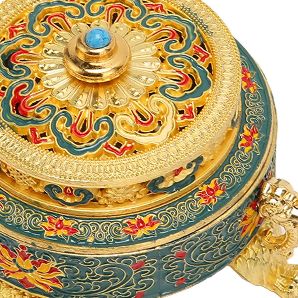 Trinket Incense   with Lid Handcraft Antique Polished Process for Decoration Meditation Room