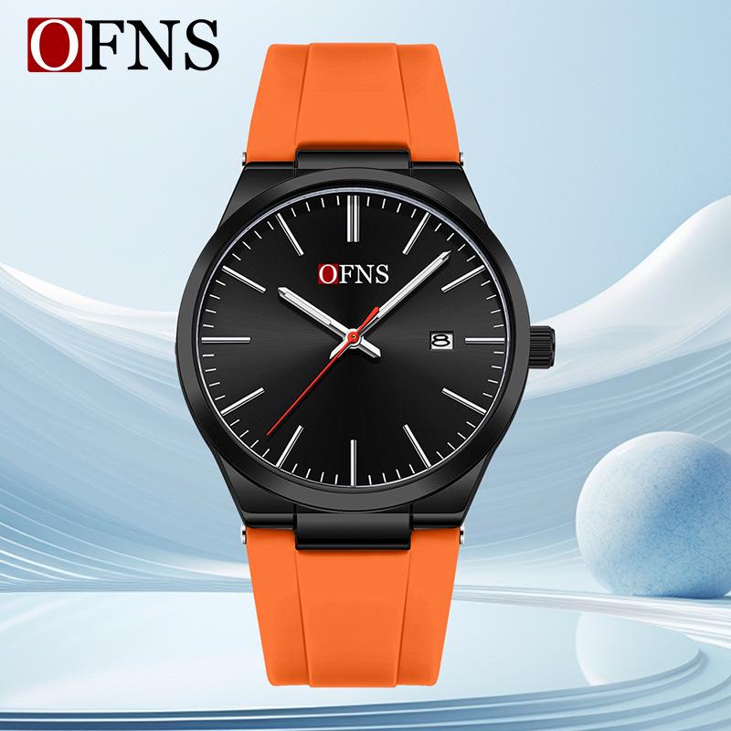 OFNS Classic Unisex Quartz Wristwatch with Calendar, Luminous Hands, 30M Waterproof, Thin Design, High-Value Bar Index.