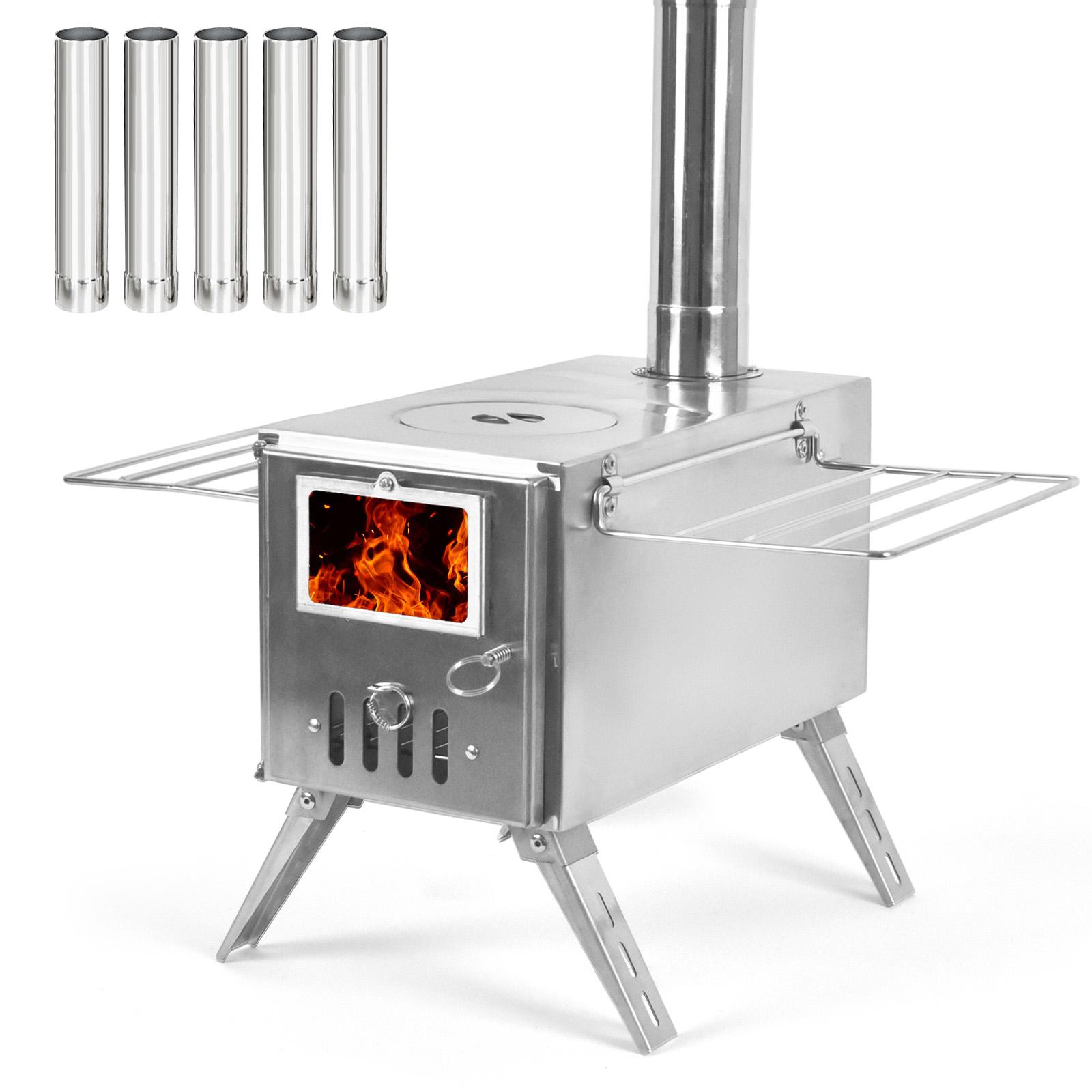 

Вулична піч для кемпінгу на дровах для використання всередині наметів, дров яна піч, складна піч, обігрівач з вікном для вогню в наметі, вуличний камін для патіо