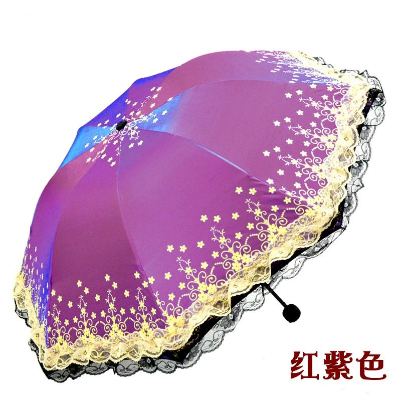 

Корейский ветровой двойной кружевной толстый черный пластиковый женский зонт от солнца, складной зонт двойного назначения с защитой от ультрафиолета.