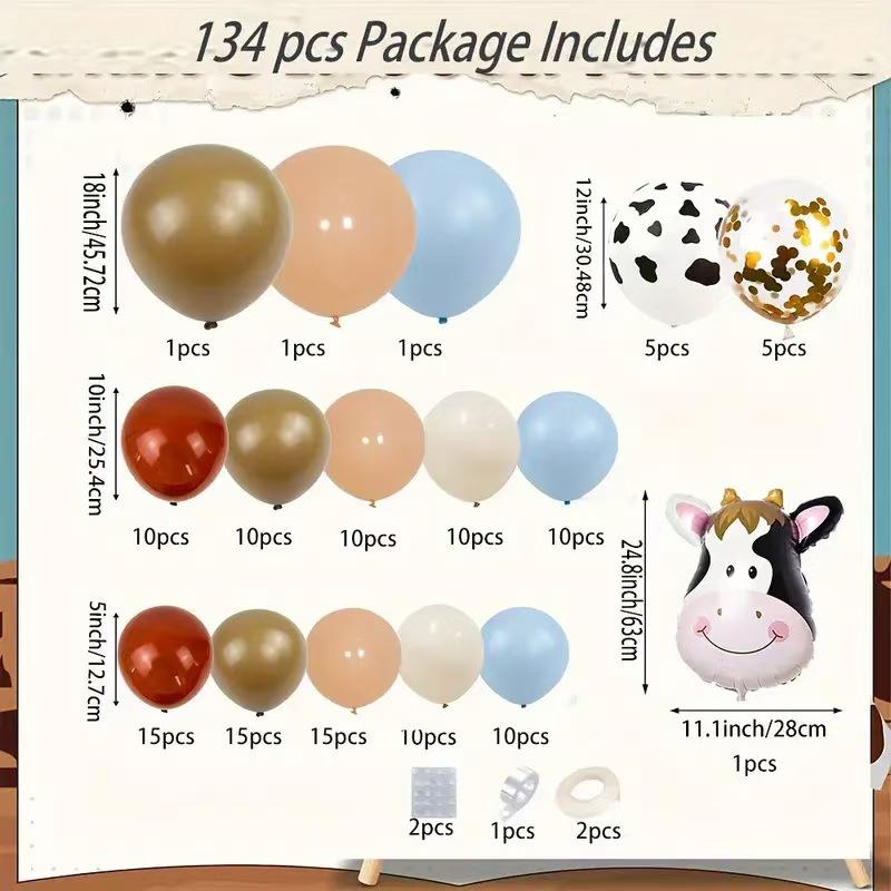 Farm Cow Animal Theme Balloon Wreath Set Children'S Year-Old Balloon Chain Scene Arrangement