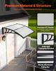 Awnings for Door Entrance, 38 x 40 in, Exterior Front Door Window Awnings with Drainage & ABS Bracket, Rain Snow Sun Protection, Overhang