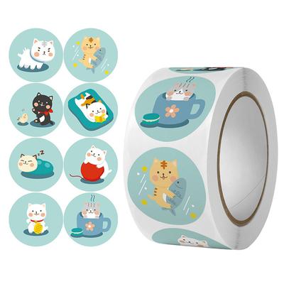 500 Stück/Rolle Cartoon Tieraufkleber Capibara Kapibala Kaninchen Katze Bär Handkonto Aufkleber Geschenktüte Versiegelungsaufkleber Backetikett