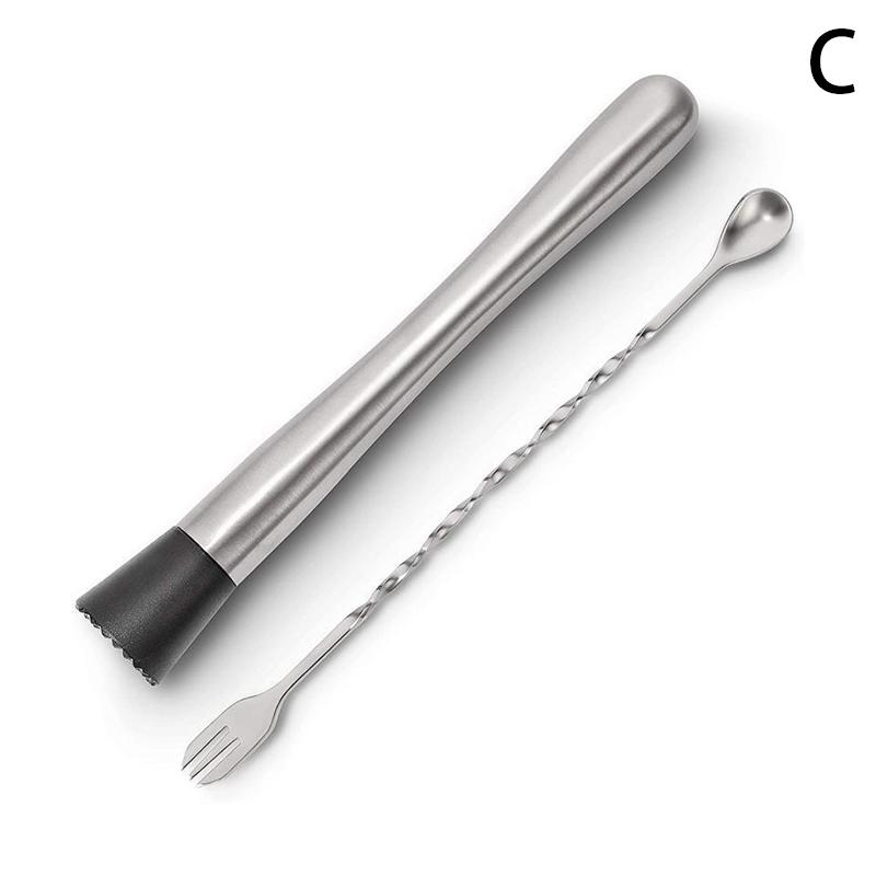 8 Inch Crushed Ice Hammer And Mixing Spoon Stainless Steel Home Bar Bartender Tool Barware Making Cocktail Tool