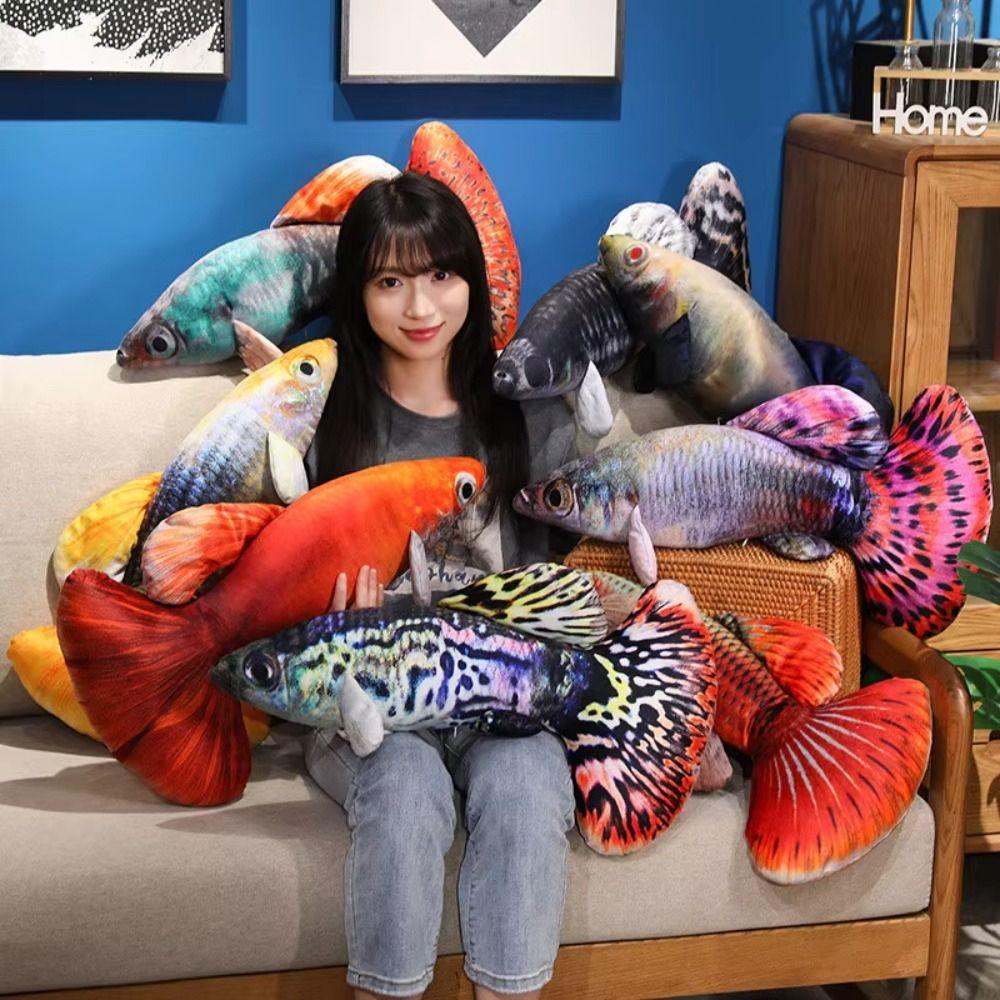 Cartoon Simulated Guppy Plush Toys Stuffed Animal Fish Anime Pillow Dolls  Home Decoration