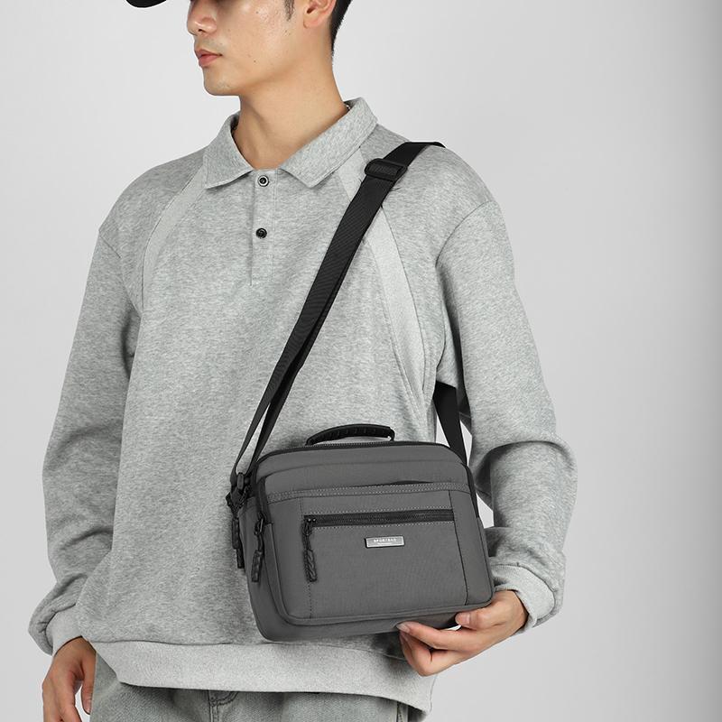 Men's Crossbody Bag Large Capacity Multi-Layer Business Handbag Traveling Shoulder Bag