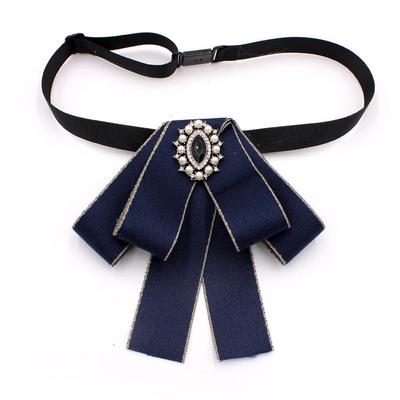 Star Cat Academy-Style Women's Solid Color Bow Tie Brooch