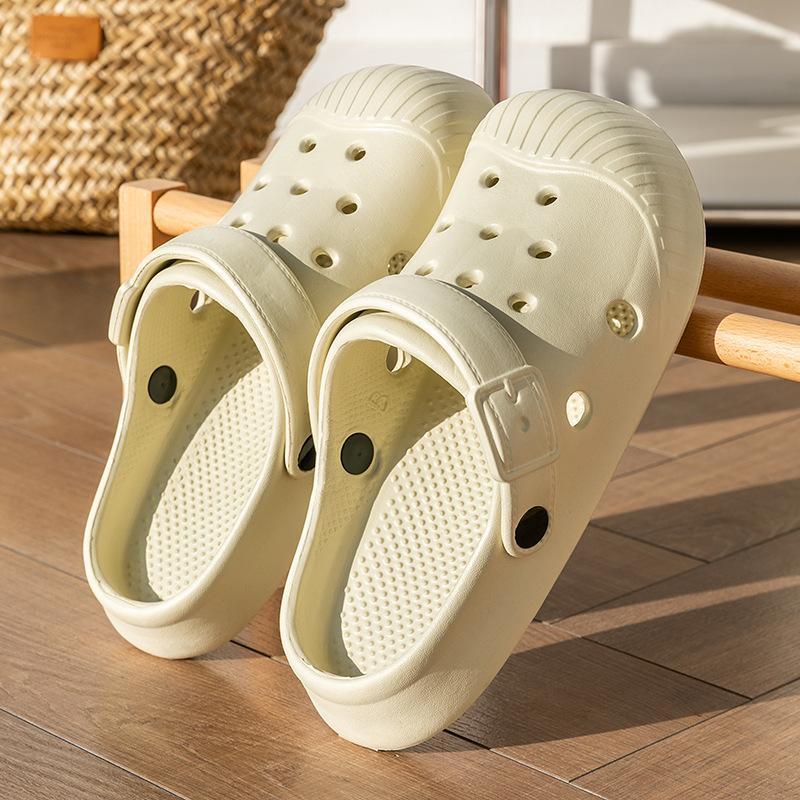 Beach Baotou Hole Shoes Women's Summer Outdoor Non-slip Wear-resistant Cool Slippers Women's Indoor Home Couple Slippers Men