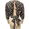 2026 Spring New Satin Shirt Sexy Leopard Print Women's Backless Top