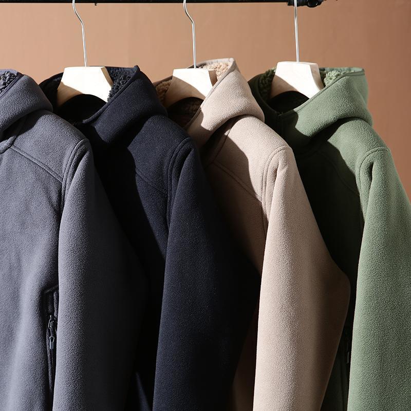 Herren verdickte Kapuzen-Fleece-Winterjacke - Warm & Lässig für Herbst/Winter