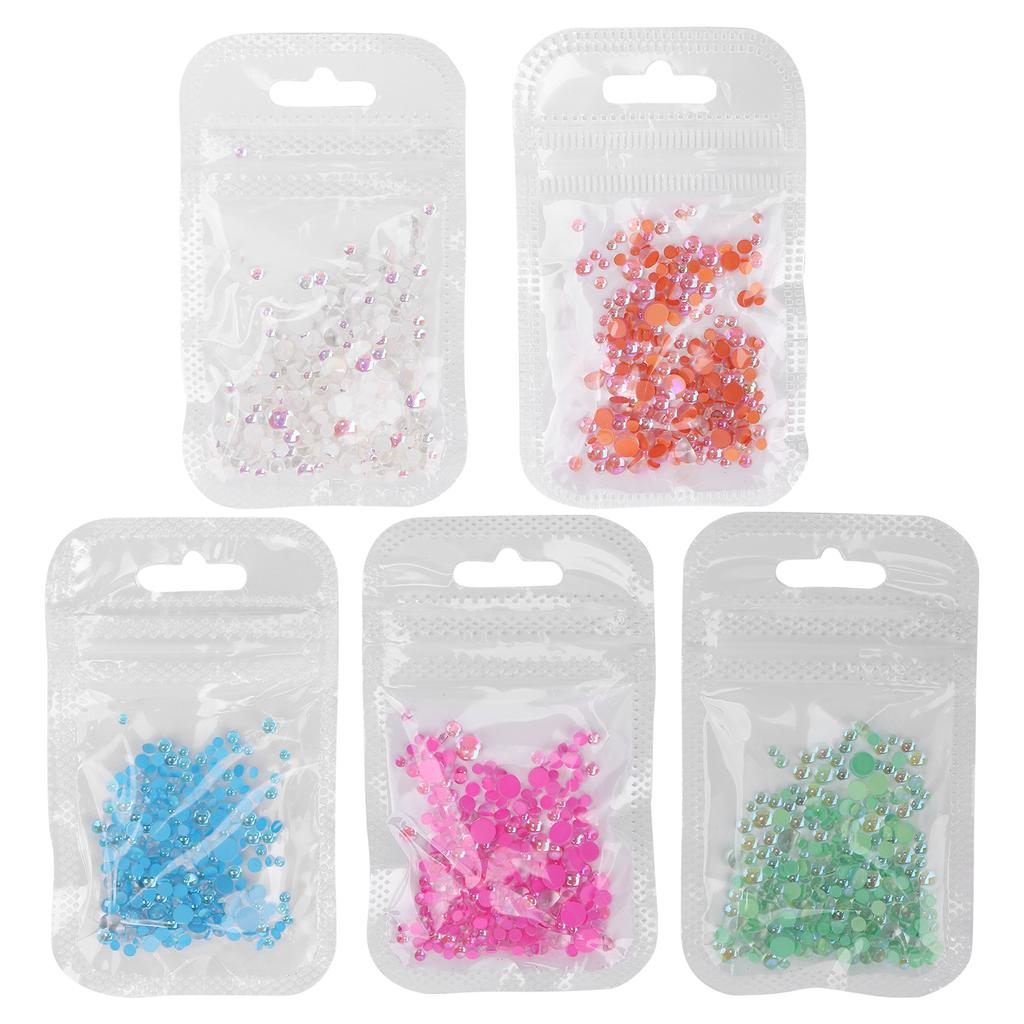 300Pcs Nail Making Decoration Mixed Size  Flat Back Half Hound Mixed Size Bead