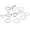 11-Piece Geometric Leaf Ring Set: Creative, Stylish Joint Rings for Women